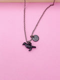 Halloween Black Raven Crow Bird Charm Necklace Gift, Gothic Jewelry, Personalized Gift, N2084
