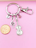 Violin Keychain, Initial Charm, Music Gift