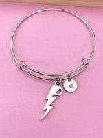 Silver Lightning Charm Bracelet, Lightning Charm, Thunder Charm, Weather Charm, Rain Charm, N307A