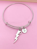 Silver Lightning Charm Bracelet, Lightning Charm, Thunder Charm, Weather Charm, Rain Charm, N307A