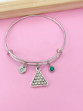 Pool Table Rack Charm Bracelet, Initial, Billiards Jewelry