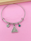 Pool Table Rack Charm Bracelet, Initial, Billiards Jewelry