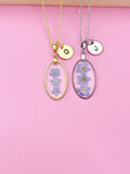Gold or Silver Forget Me Not Charm Necklace, N5558A