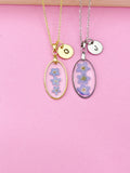Gold or Silver Forget Me Not Charm Necklace, N5558A