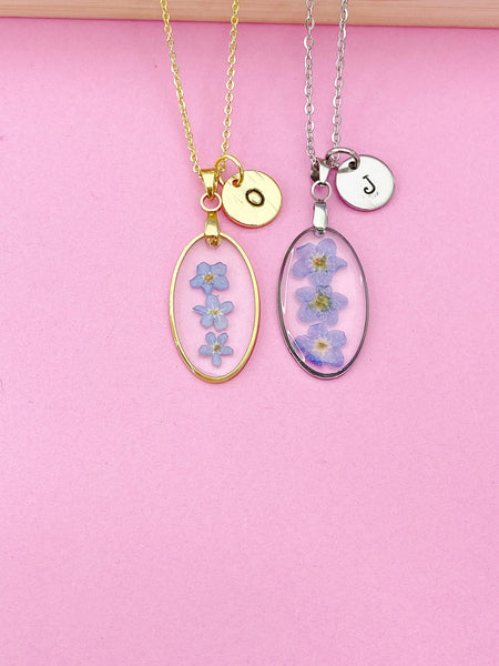 Gold or Silver Forget Me Not Charm Necklace, N5558A