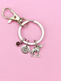 Silver Wolf Keychain, Wild Wolf Charm, N4387D