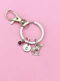 Silver Wolf Keychain, Wild Wolf Charm, N4387D