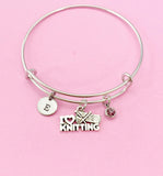 Silver I Love Knitting Bracelet, N5517