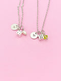 Silver Dice Necklace Gift, Dice Charm, Bunco Club Gift, Casino Gift, N1919