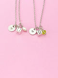 Silver Dice Necklace Gift, Dice Charm, Bunco Club Gift, Casino Gift, N1919
