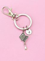 Silver Manicure Tool Set Charm Keychain, Salon School Student Gifts, N5282
