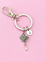 Silver Manicure Tool Set Charm Keychain, Salon School Student Gifts, N5282