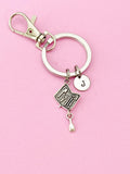 Silver Manicure Tool Set Charm Keychain, Salon School Student Gifts, N5282