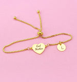 Godmother Heart Bolo Bracelet Godmother Gifts, D001A