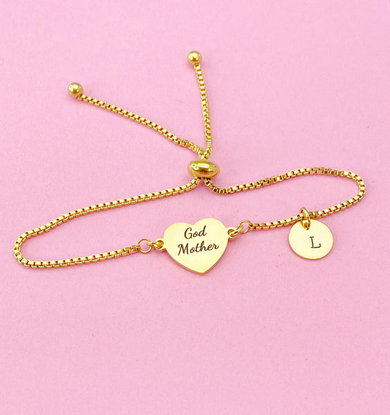 Godmother Heart Bolo Bracelet Godmother Gifts, D001A