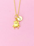 Gold Beetle Charm Necklace, Silver in Option, Christmas Gifts, N4944A