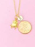 Gold Beetle Charm Necklace, Silver in Option, Christmas Gifts, N4944A