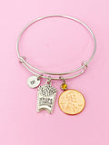 Silver French Fry Charm Bracelet, French Fries Charm, French Fry Charm, Foodie Gift, Fries Charm, Personalized Gift, N1516