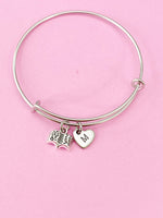 Silver Bookworm Book Charm Bracelet, N916A