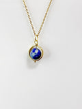 Gold or Silver Lapis Lazuli Necklace, Natural Gemstone Jewelry, Spinner Necklace, N5104