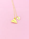 Gold Japanese Paper Plane Charm Necklace, Paper Airplane Charm, Teen Gift, N297J