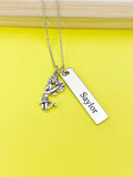Silver Cheerleader Dance Necklace, D013A