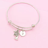 Silver French Horn Charm Bracelet, N1296A