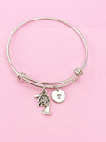 Silver French Horn Charm Bracelet, N1296A