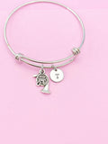 Silver French Horn Charm Bracelet, N1296A