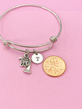 Silver French Horn Charm Bracelet, N1296A