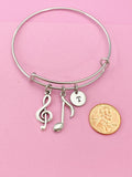 Silver Music Note Charm Bracelet, N2288