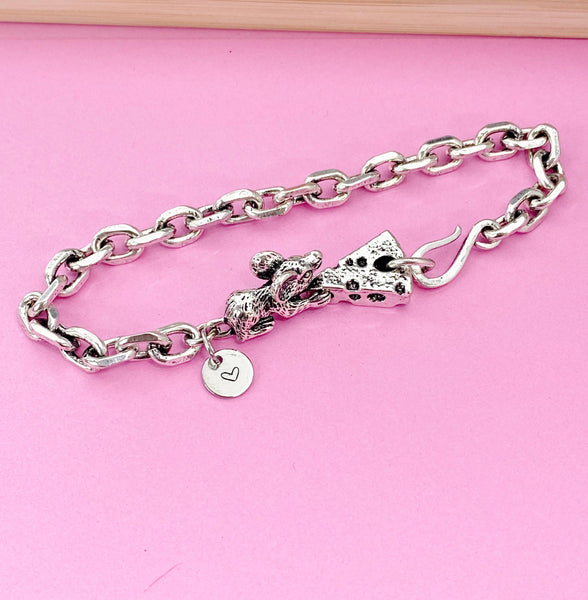 Silver Cheese Cute Mouse Bracelet, N3923