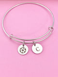 Silver Soccer Bracelet Keychain Necklace, D188