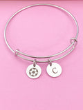 Silver Soccer Bracelet Keychain Necklace, D188