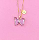 Butterfly Charm Gold Necklace, Personalized Gift, N6067B