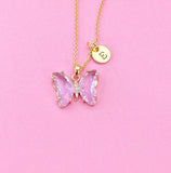 Butterfly Charm Gold Necklace, Personalized Gift, N6067B