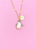 Gold Penguin Charm Necklace, Wildlife Biologist Zookeeper Gifts, N4342A