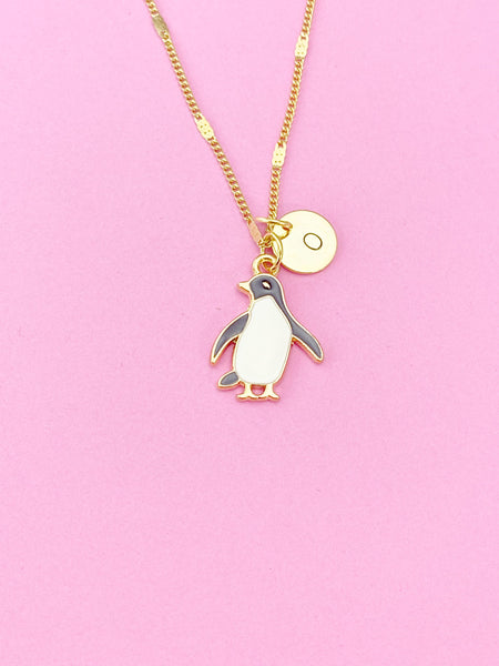 Gold Penguin Charm Necklace, Wildlife Biologist Zookeeper Gifts, N4342A