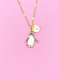 Gold Penguin Charm Necklace, Wildlife Biologist Zookeeper Gifts, N4342A
