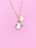 Gold Penguin Charm Necklace, Wildlife Biologist Zookeeper Gifts, N4342A