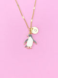 Gold Penguin Charm Necklace, Wildlife Biologist Zookeeper Gifts, N4342A