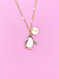 Gold Penguin Charm Necklace, Wildlife Biologist Zookeeper Gifts, N4342A