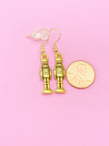 Gold Nutcracker Soldier Ballet Charm Earrings, N676Y