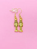 Gold Nutcracker Soldier Ballet Charm Earrings, N676Y