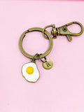 Bronze Fry Egg Charm Keychain, N986A
