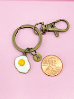 Bronze Fry Egg Charm Keychain, N986A
