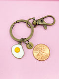 Bronze Fry Egg Charm Keychain, N5698