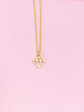 Gold Diamond Shaped Charm Necklace, N5460A