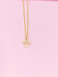 Gold Diamond Shaped Charm Necklace, N5460A
