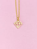 Gold Diamond Shaped Charm Necklace, N5460A
